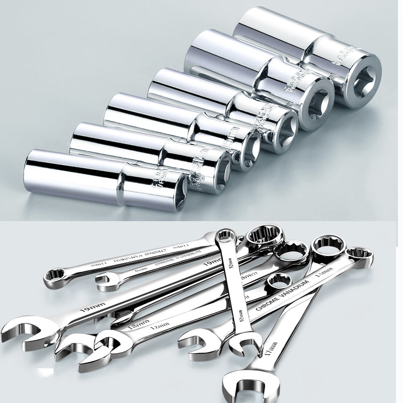 Juego de llaves de vaso rápidas con carraca para reparación de automóviles
