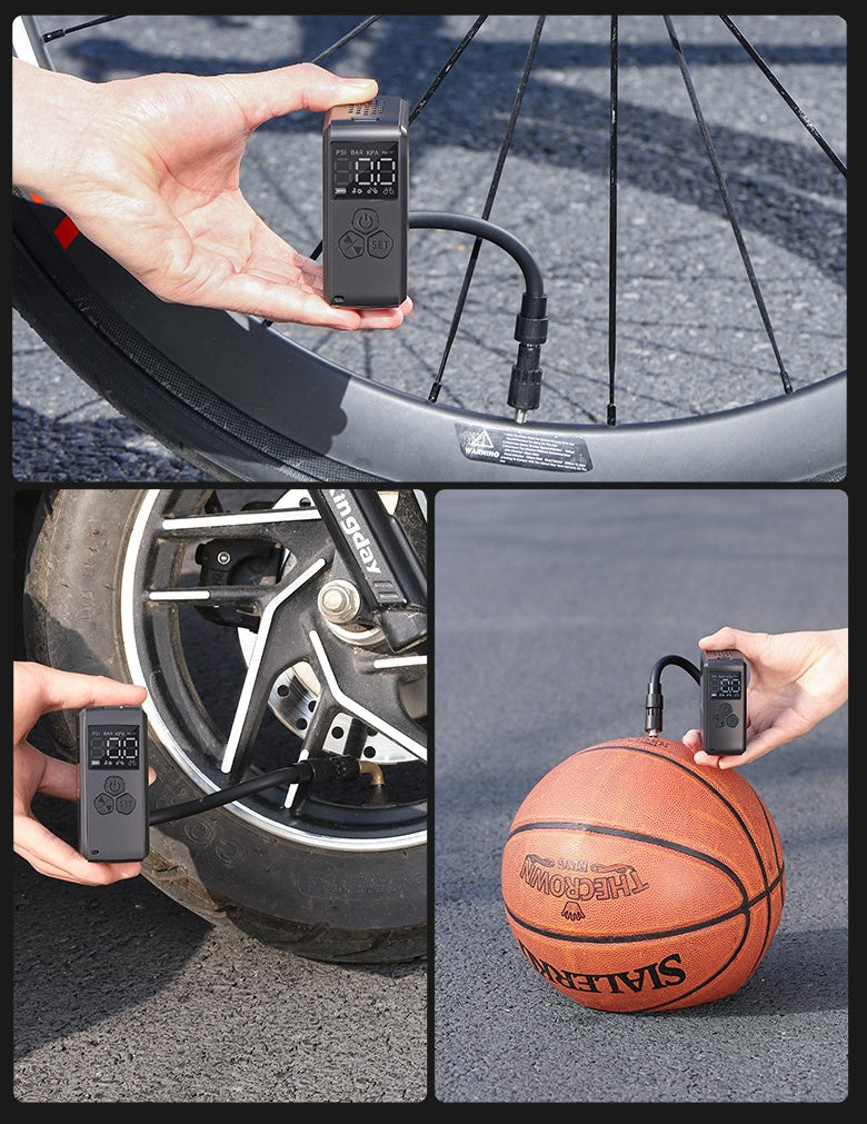 Mini Compresor de Alta Presión con Válvula Americana y Francesa para Bicicleta de Carretera y Montaña