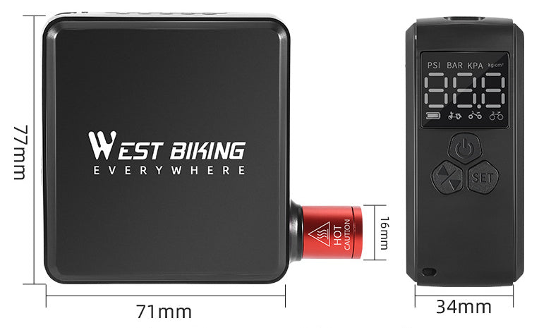 Mini Compresor de Alta Presión con Válvula Americana y Francesa para Bicicleta de Carretera y Montaña